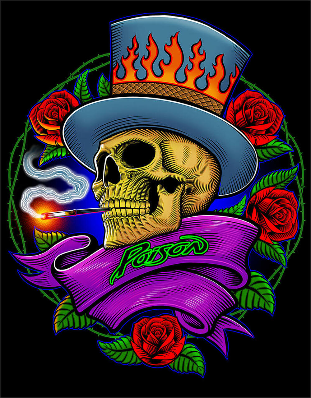 ƥ  Poison-Rose Skull DE-MS2491