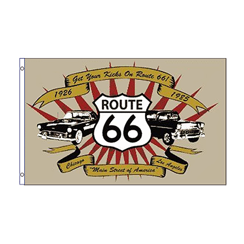 3x5 ft եå Route 66 Cars 66-FI-F-USA-058