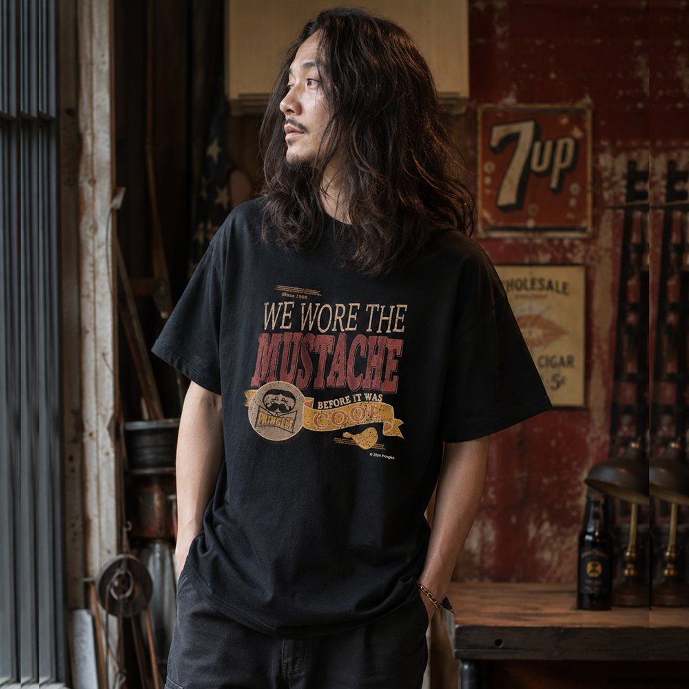 �ץ�󥰥륺 T����� MUSTACHE 3RD-PGT002-BK �֥�å�[������ S]