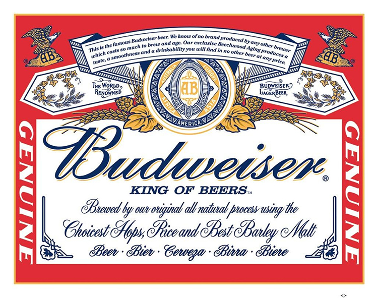 ƥ  BUDWEISER CAN LABEL DE-MS979ƥ  BUDWEISER CAN LABEL DE-MS979