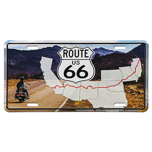 ߥ˥  RT 66 High Color LICENSE PLATE 66-GL-S4L6M