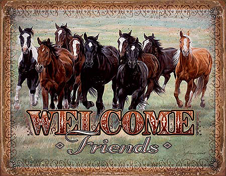 ƥ  WELCOME FRIENDS HORSES DE-MS1949