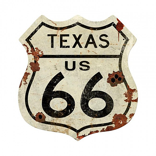 ƥ  Texas US 66 Shield Vintage Plasma 66-PT-PTS-447ƥ  Texas US 66 Shield Vintage Plasma 66-PT-PTS-447