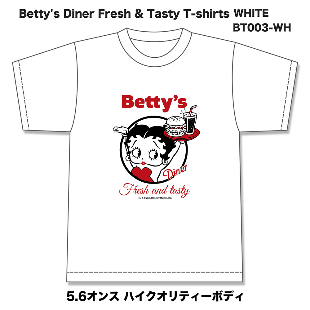 Betty Boop T����� Betty's Diner & Tasty �ۥ磻�� 3RD-BT003-WHBetty Boop T����� Betty's Diner & Tasty �ۥ磻�� 3RD-BT003-WH