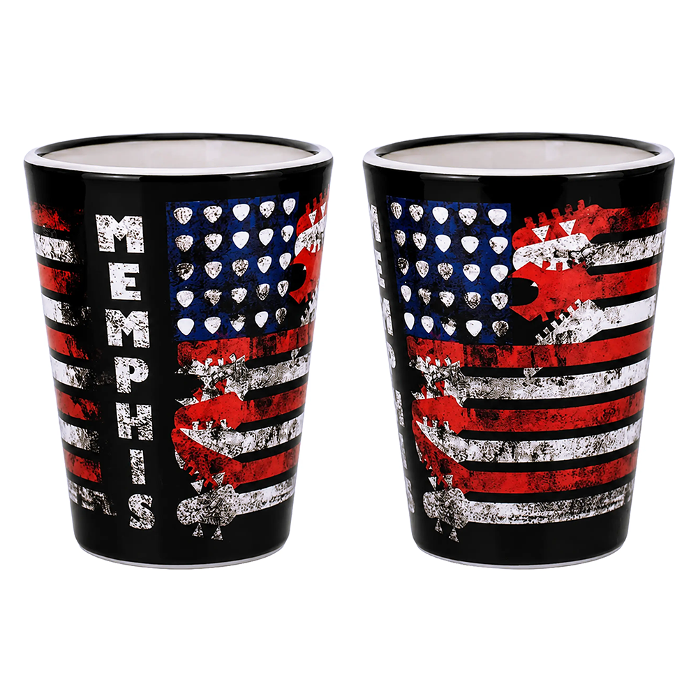 ����å� ���饹 Memphis Flag w/Guitars MSP-SG-M6486