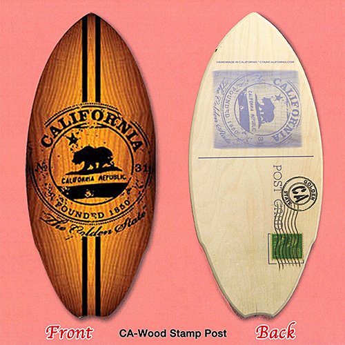 ミニ・サーフボード CA Wood Stamp CYA-MSB-076