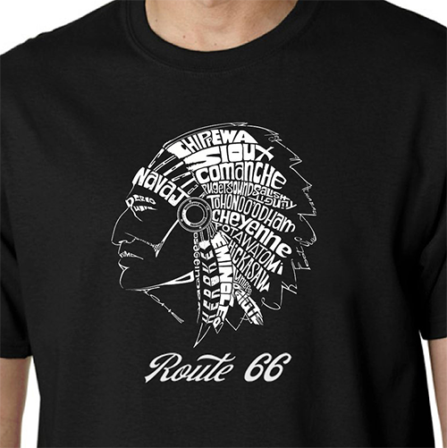 RT 66 Tシャツ Popular Native American Indian Tribes 66-LA-TS-INDE-BK