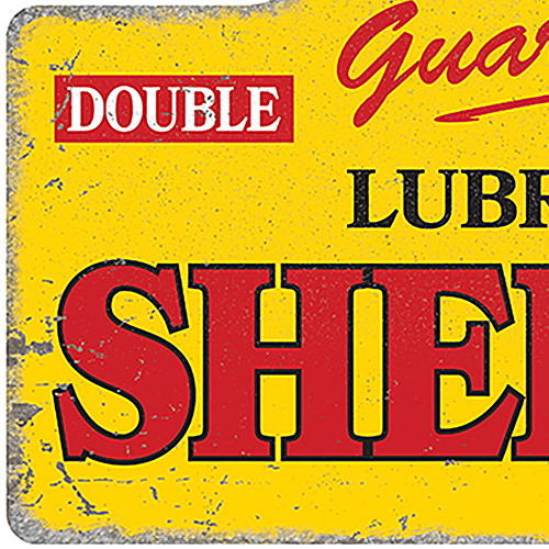 ダイカット エンボス メタル サイン SHELL LUBRICATING SHELL OIL AM-DES-48005
