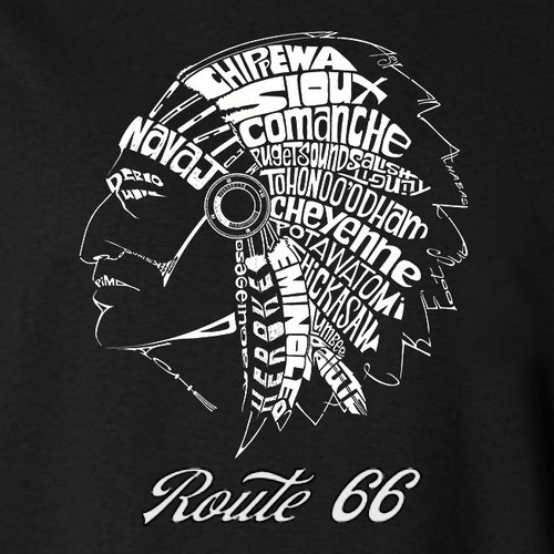 RT 66 Tシャツ Popular Native American Indian Tribes 66-LA-TS-INDE-BK