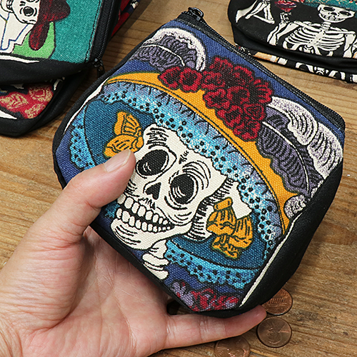 キャンバス コイン バッグ Day of the Dead EL-CB-OPDOD4X5