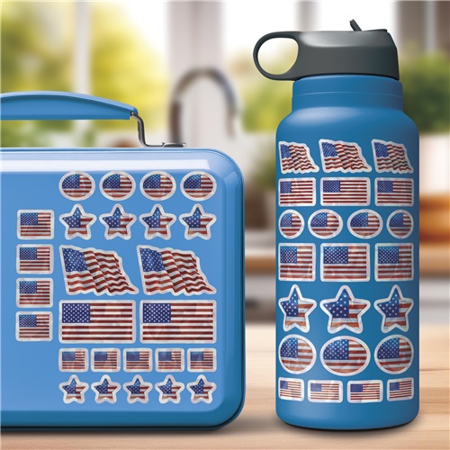 USA ����饯���� 4������ ���ƥå��� ����ꥫ�� �ե�å� American Flags ST2520