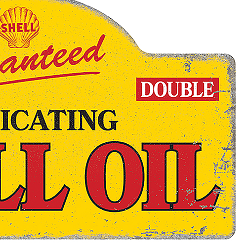 ダイカット エンボス メタル サイン SHELL LUBRICATING SHELL OIL AM-DES-48005