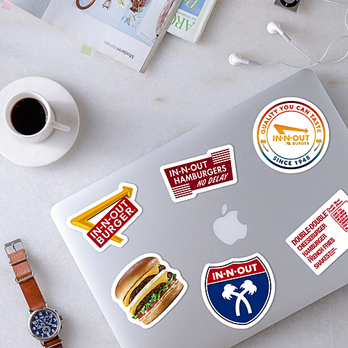 IN-N-OUT BURGER（イン・アンド・アウト・バーガー）ステッカー IN-STICKER-037 6pcセット