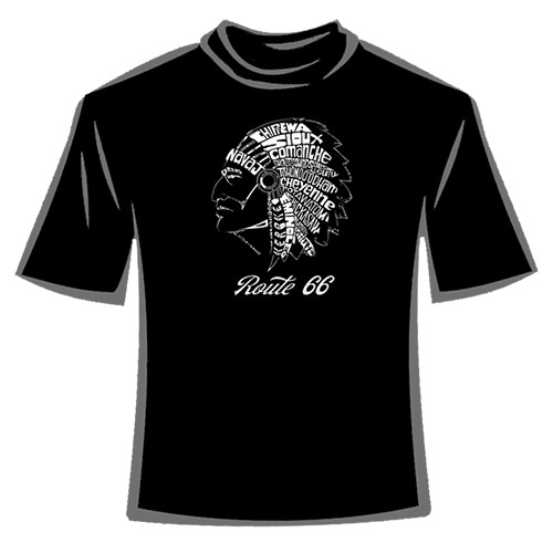 RT 66 Tシャツ Popular Native American Indian Tribes 66-LA-TS-INDE-BK