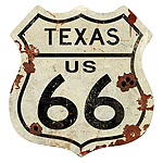 ƥ  Texas US 66 Shield Vintage Plasma 66-PT-PTS-447
