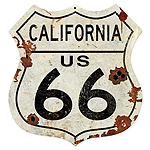 ƥ  California US 66 Shield Vintage Plasma 66-PT-PTS-450
