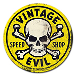 ƥ  Vintage Evil yellow Skull PT-FSC-012