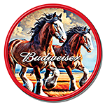 アルミニウム サイン Budweiser Clydesdales - Round DE-MS2951